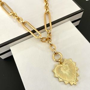 Gold Extended Paperclip Chain Radial Heart Medallion Charm Holder Neckla…